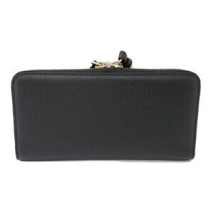 Chloe black long round wallet leather